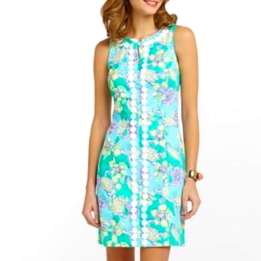 Lilly Pulitzer Ginny Moving Slowly Turtles Shift Dress